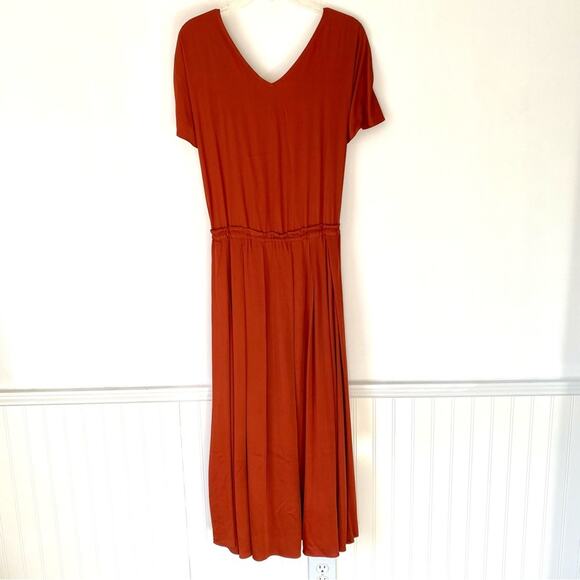 Free People Love and Feeling Midi Dress Metallic Bronze NWTs large Rust - Picture 8 of 10